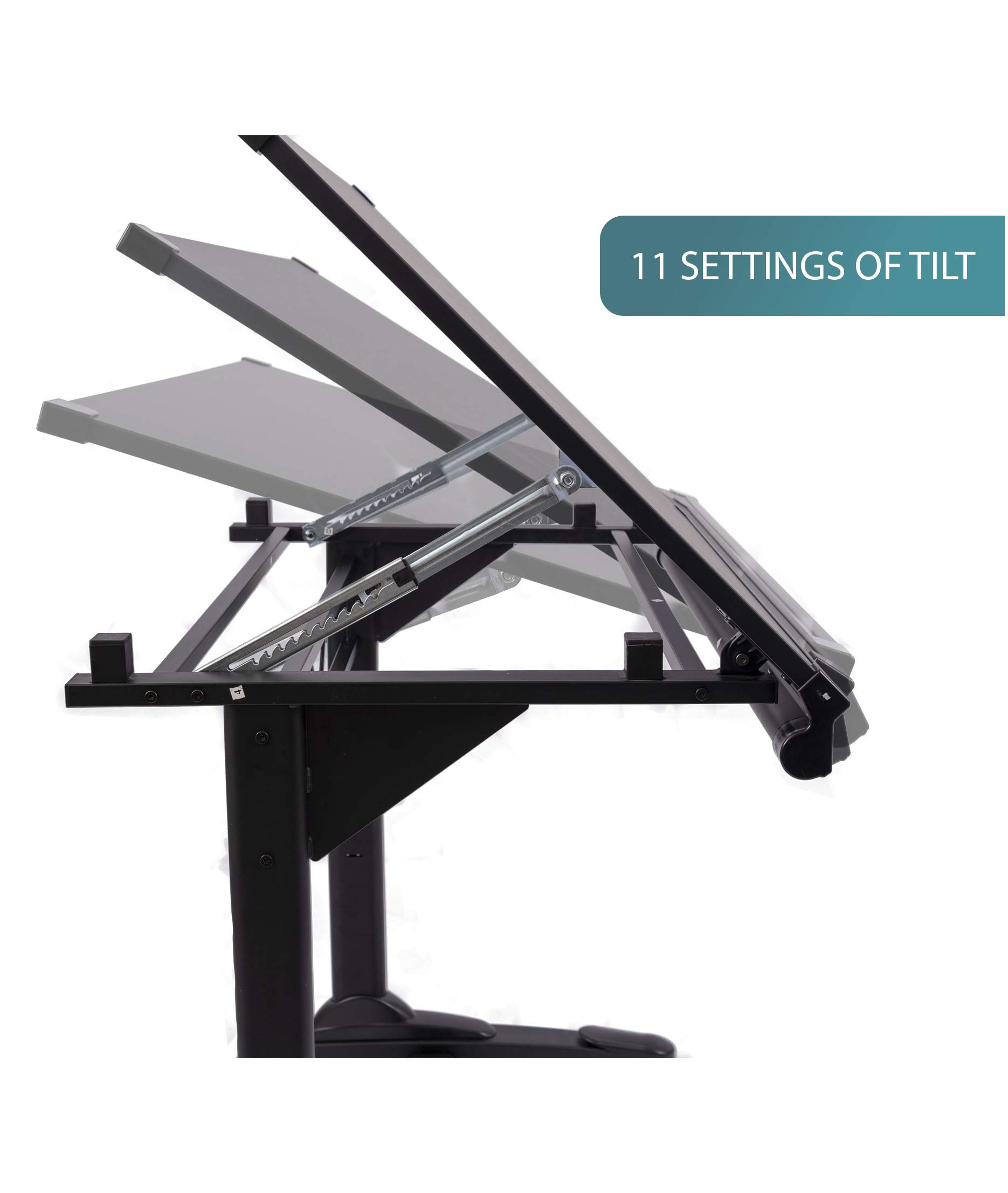 Stand Up Desk Store Height Adjustable Drawing and Drafting Table with 39.2"W x 27.5" D Surface, Black
