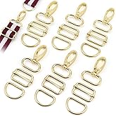 PECMER Purse Hardware for Bag Making 1 Inch D Ring 18 Pcs Gold Swivel Clasp Snap Hooks Slide Buckles for Strap Adjuster Dog Collar Making Supplies