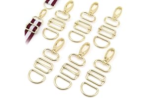 PECMER Purse Hardware for Bag Making 1 Inch D Ring 18 Pcs Gold Swivel Clasp Snap Hooks Slide Buckles for Strap Adjuster Dog Collar Making Supplies