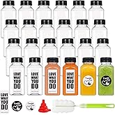Fhxtcygj 24 Pack 8oz Empty PET Plastic Juice Bottles with Leak-Proof Caps Lids, Reusable Clear Water Bottle Food Grade Bulk Beverage Containers for Juicing Smoothie Milk and Other Beverages