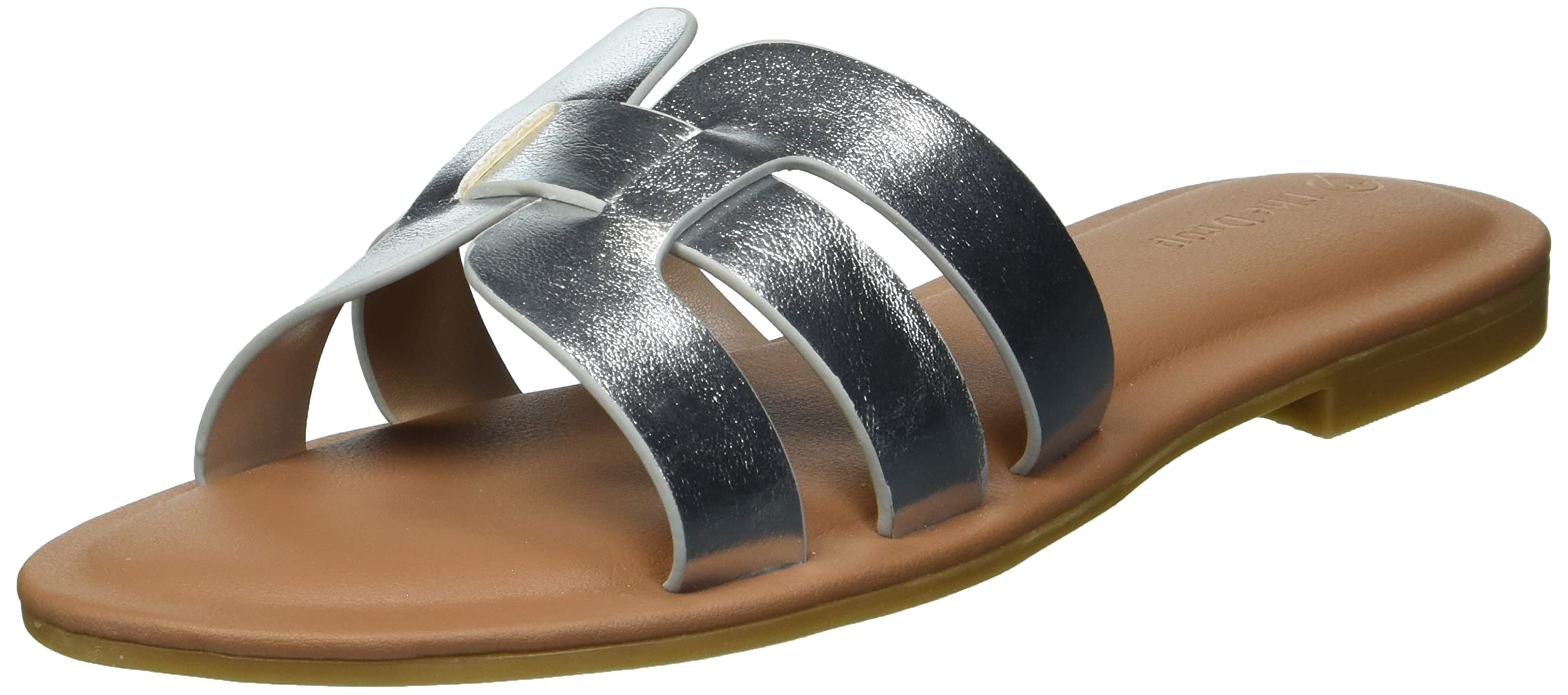 Photo 1 of The Drop Women's Monika Flat H-Band Slide Sandal, Silver, 7