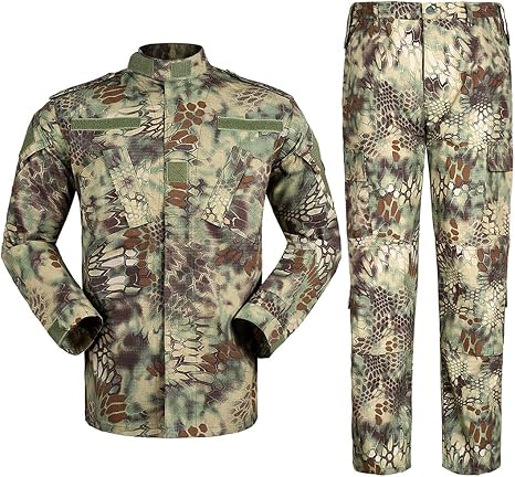 Amazon ガン フリーク Gun Freak 迷彩服 上下セット u ハニカム迷彩 ジャケット パンツ ミリタリー サバゲー 戦闘服 マンドレイク グリーン L 戦闘服 通販