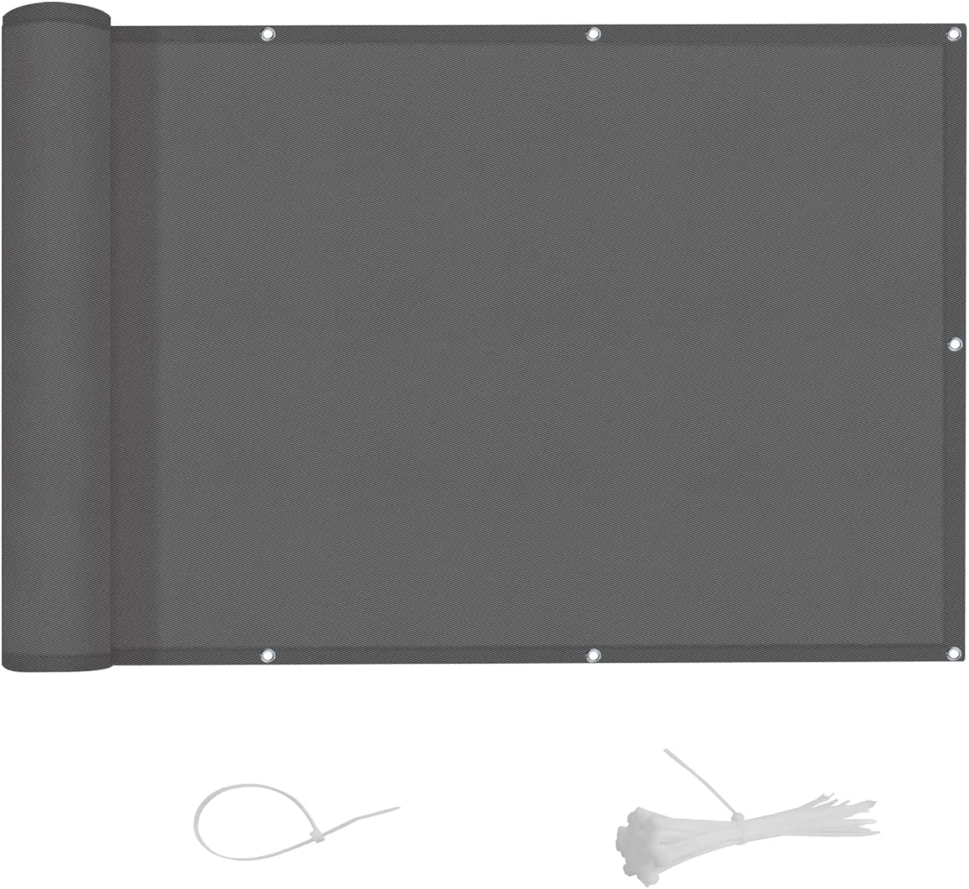 LOVE STORY Balcony Privacy Screen 80x300cm - Waterproof Balcony Railing Cover(PES),Dividing and Protective Screens for Balconies,UV Protection for Apartment Railings,Outdoor Garden,Charcoal