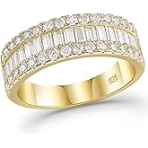 Newshe Jewellery Moissanite Rings for Women 925 Sterling Silver Wedding Bands Eternity Ring Emerald Promise Engagement Size 5-10