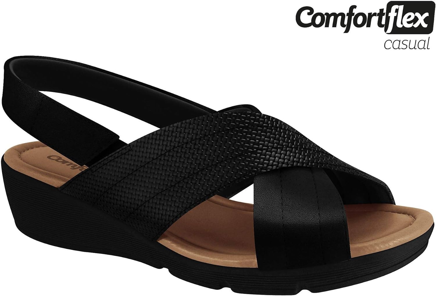 sapato comfortflex anabela