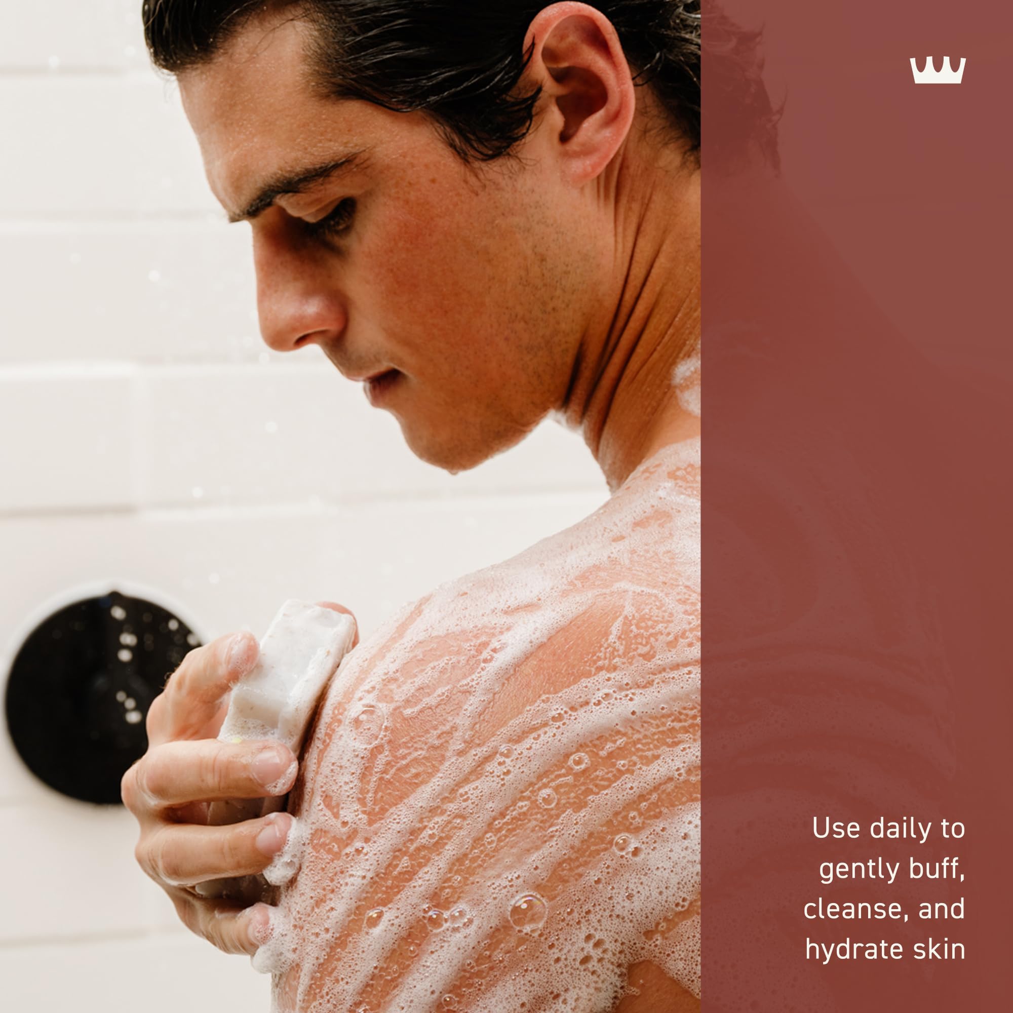 Cremo Exfoliating Body Bar for Men, Bourbon & Oak Scent, Multi-Layered Fragrance That Buffs, Cleanses and Hydrates Skin, 5oz