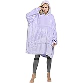 Tirrinia Wearable Blanket Hoodie for Adult, Hooded Flannel Blanket, Cartoon Oversized Fleece Sweatshirt, Gift for Women, Mom
