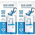BLUE LIZARD Sensitive Mineral Sunscreen Stick with Zinc Oxide, SPF 50+, Water Resistant, UVA UVB Protection Easy to Apply, Fragrance Free, 0.5 Oz (Pack of 2)