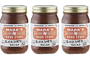 MARK'S SALSA Mark's Lone Star Certified Good Stuff Salsa 16oz Jar (Pack of 3) (Choose Flavor Below) (Roasted - Medium)