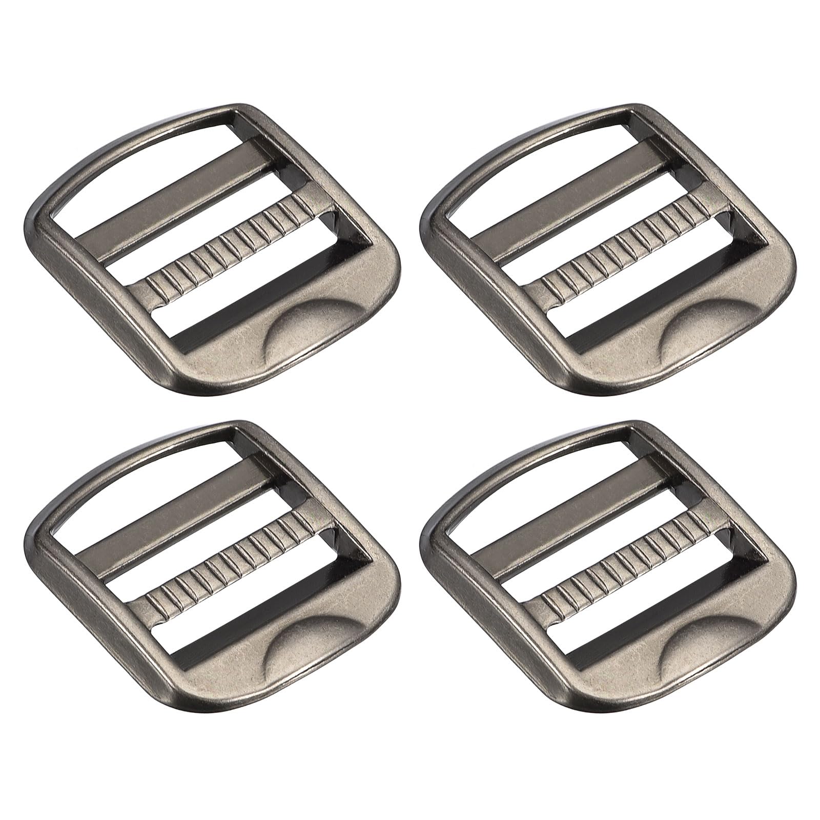 Uxcell Metal Ladder Buckle Slider Tri-Glider Metal Adjustable Buckles, 4pcs 25mm(1") Inner Width for Webbing Backpack Strap, Vintage Silver