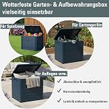 Prosperplast Woodebox Garden Storage Box 140L Anthracite Lockable Plastic Chest view 2