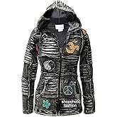 Shopoholic Fashion Women Pointy Hooded Om Gothic Style Stonewashed Razor Cut Zip Up Hoodie