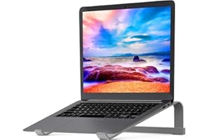 LENRUE Laptop Stand for Desk，Stable MacBook Pro Stand，Ergonomic Aluminum Computer Riser for 12 13 15 16.2 inch ，Computer Cooling Stand for Mac MacBook Pro Air,HP, Dell, More PC Notebook (Space Gray)