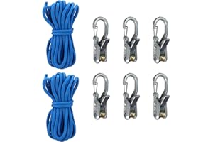 ECOMAID 6Pcs Rope Roller Outdoor Tensioner with 2 Ropes, Rope Adjuster Tensioner, Cord and Rope Tightening and Cinching Tool 