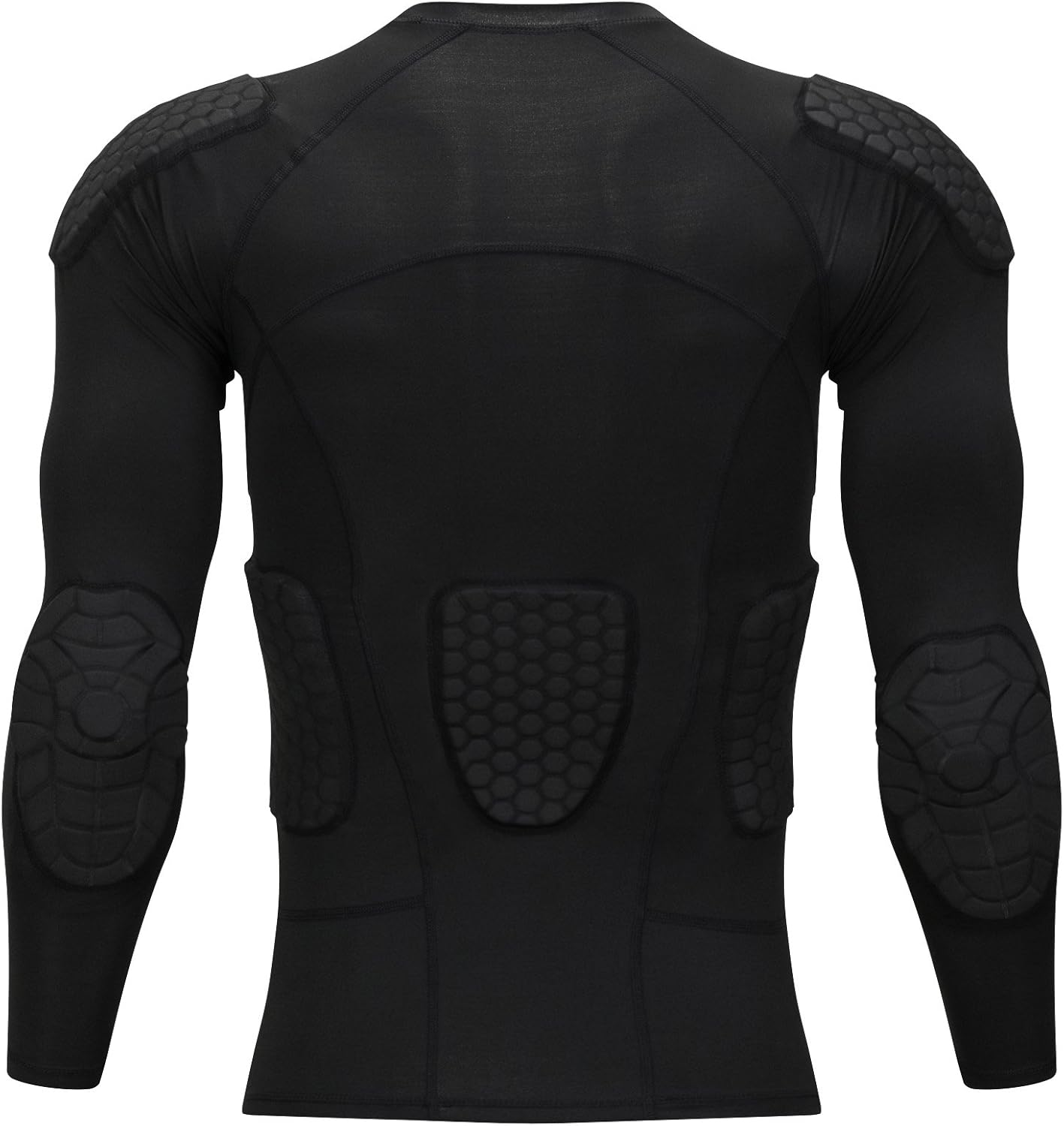 TUOY Classic Padded Compression Shirt - Long Sleeve Padded Protective Shirt (Black): Clothing