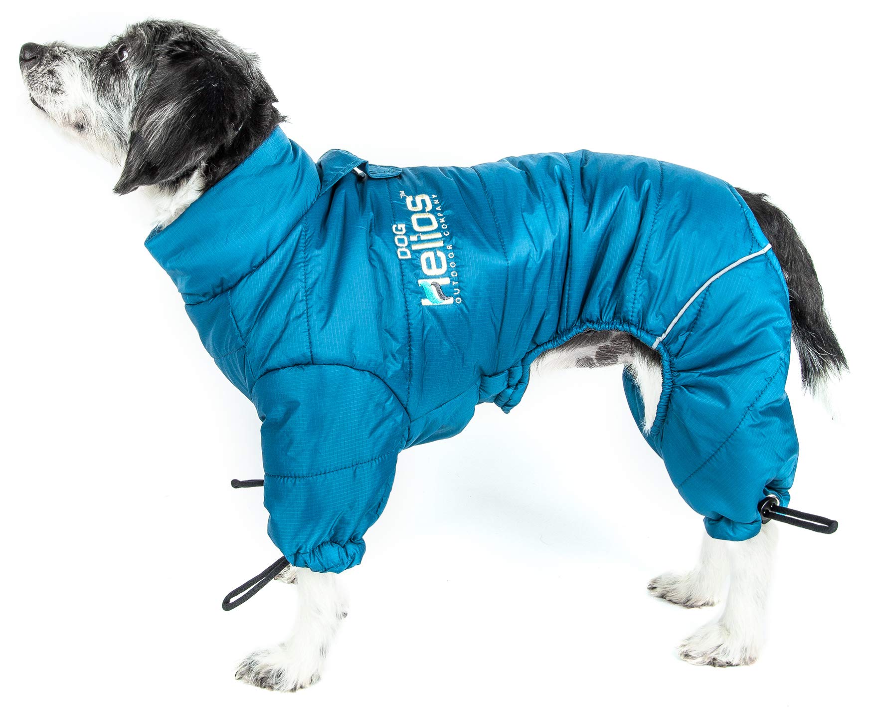 Photo 1 of DOGHELIOS 'Thunder-Crackle' Full-Body Bodied Waded-Plush Adjustable and 3M Reflective Pet Dog Jacket Coat w/ Blackshark Technology, Medium, Blue Wave