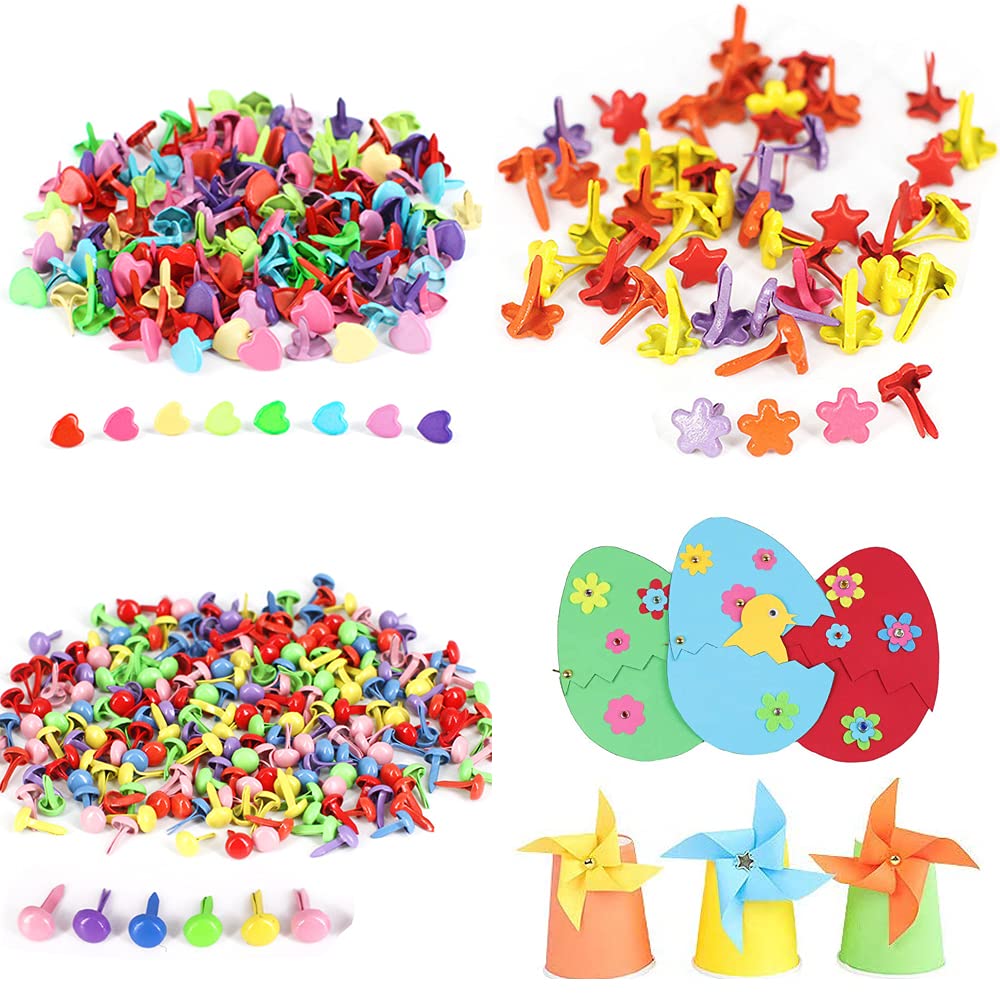 300 Pieces Split Pins, Metal Brad, Color Paper Fasteners, Fasteners Mini Brads, DIY Scrapbooking Paper Fasteners, 3 Specifications, Used for Paper Craft Scrapbook DIY Craft Decoration