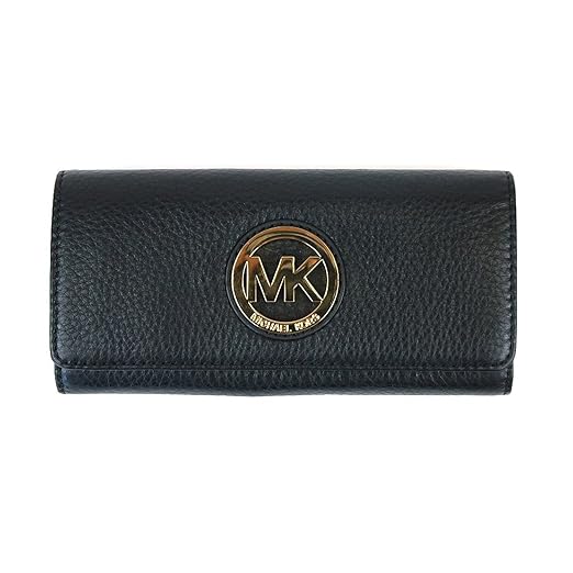 (ãã¤ã±ã«ã³ã¼ã¹)MICHAEL KORS é·è²¡å¸ Fulton Flap Continental Black Leather 35F0GFTE1L-BLACK ã¬ãã£ã¼ã¹[ãã©ã³ã][ã¢ã¦ãã¬ããå][ä¸¦è¡è¼¸å¥å]