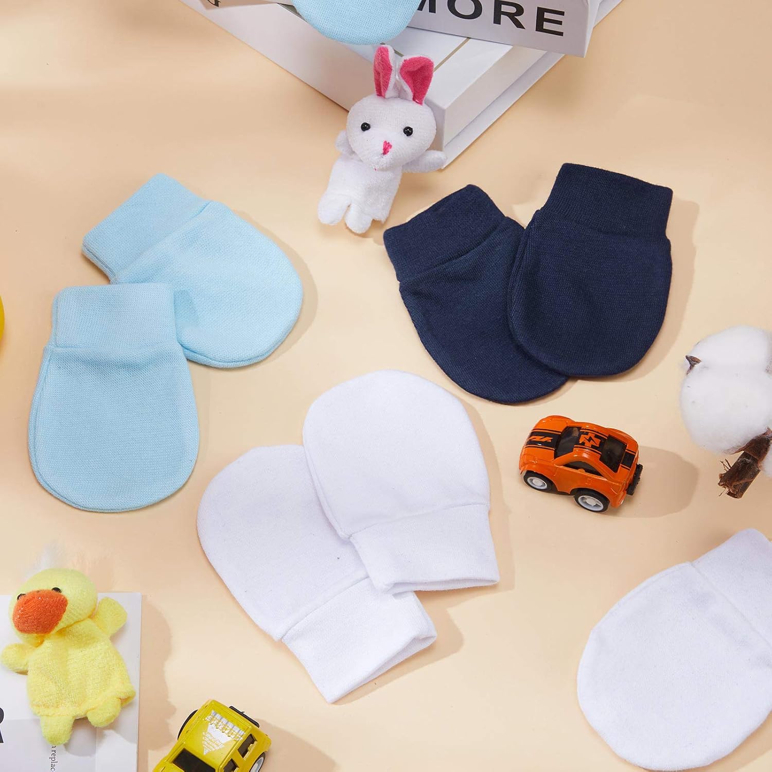 6 Pairs Newborn Baby Mittens Infant Toddler Gloves No Scratch Mittens for 0-6 Months Baby Boys Girls: Clothing