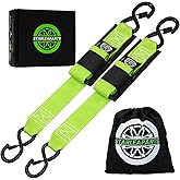 StarLeaparts Transom Tie Down Kits (2PK) -2" x 48" Boat Transom Straps - 1,200lb Break Strength Boat Straps for Trailer, Boat or Kayak Secure(Green)