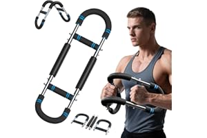 MOMODA Twister Arm Trainer, Adjustable Resistance Spring Workout Bar for Chest, Arms, Shoulders and Forearms Muscle Training, Portable Home Fitness Equipment, Upper Body Strength Trainer