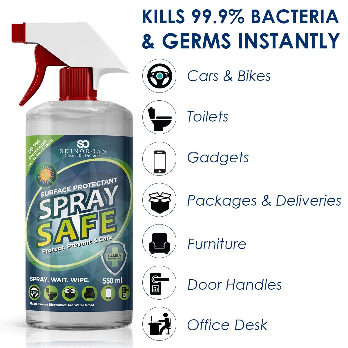 Protector Sanitizing Spray 550ml, Furniture, Home, Room, Door Handle