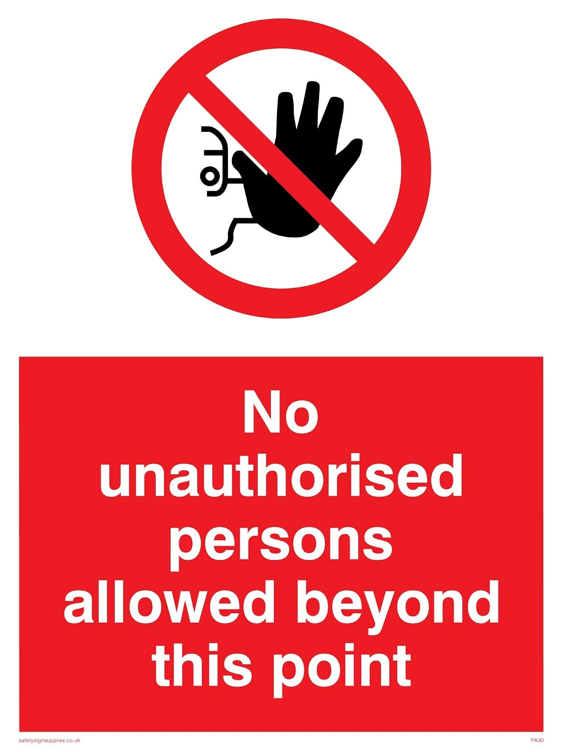 Viking Signs Schild "Zutritt Für Unbefugte Verboten" – Selbstklebendes Vinylschild, 300 X 400 Mm, Rot/weiß