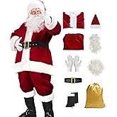 dgdgbaby Santa Claus Costume for Men Women Adult - 9pc. Deluxe Costume Santa Suit Outfit