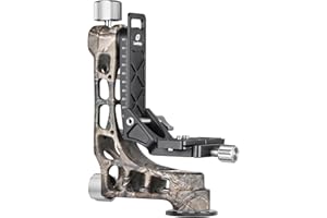 LEOFOTO Lightweight Heavy Duty Aluminum Gimbal Tripod Head, with 100mm Compatible Arca Plate, 100mm Adjustable Height, Maxload 25KG, Weight 2.2 Pound, 3/8"-16 Screw Thread, 60mm Base, Height 255mm(PG-1 Camo)