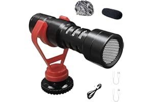 KraftGeek Shotgun Mic for Camera, Vlogging Camera Microphone for iPhone, Android Phones and Canon, Nikon DSLR Camera - with Shock Mount, DeadCat Windscreen for Video Recording