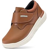 FitVille Diabetic Shoes for Men Extra Wide Comfortable Leather Walking Shoes Hook & Loop Orthopedic Dress Sneakers for Edema and Swollen Feet