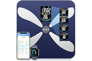 Smart Scale for Body Weight and Fat - LEPULSE Weight Scale with 7 in 1 Large Display, Body Fat Scale with BMI Body Fat Muscle Mass 13 Body Composition Monitors, Bathroom Scale Sync with App