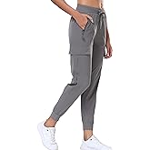 Oalka Women's Cargo Hiking Pants Lightweight Travel Pockets Joggers Quick Dry