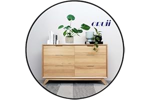 Oruii Black Circle Mirror, 20 inch Round Mirror, Black Bathroom Mirror Circular, Round Wall Mirrors for Living Room, Bedroom,