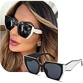 JiSoo Oversized Cat Eye Sunglasses for Women, Big Sunglasses for Women Oversized, Trendy Square Cateye Sun Glasses
