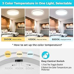 libtit 13 Inch Led Flush Mount Ceiling Light