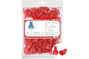 SUTETLW 1000PCS Red Wire Connectors Nuts, Winged Electrical Wire End Terminals Caps, Twist-On Easy Screw On Type Connectors, Nuts 18-8 AWG,HS P13 Type Screw Terminals for Connect Electrical Wiring