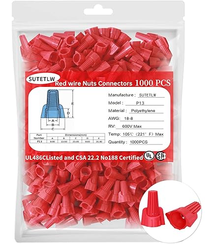 1000 PCS Orange 22-14 Gauge Twist On Wire Gard Connectors Conical