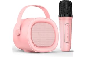 LENRUE Karaoke Machine for Kids with Wireless Microphone, 4 Magic Voices, Karaoke Toys for Girls Boys, Best Birthday Gifts for Kids 4, 5, 6, 7, 8, 9, 10, 11, 12+(M65 Pink 1 Mic)
