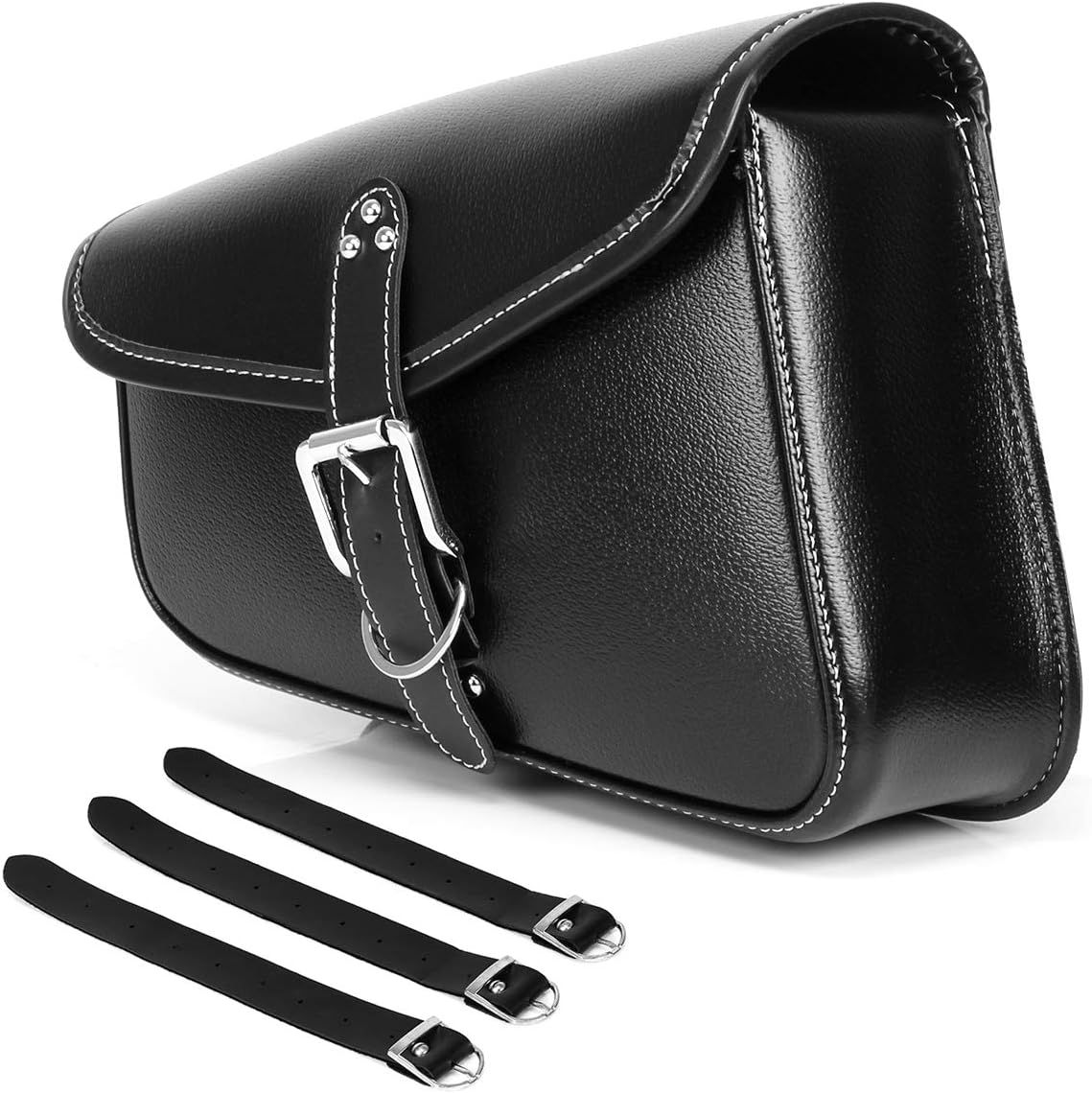 Motorcycle Tool Bag Saddlebags with PU Leather Metal Buckle Black Swing Arm Bag For Sportster XL 883 1200 Night Rod Special Honda shadow Yamaha: Automotive