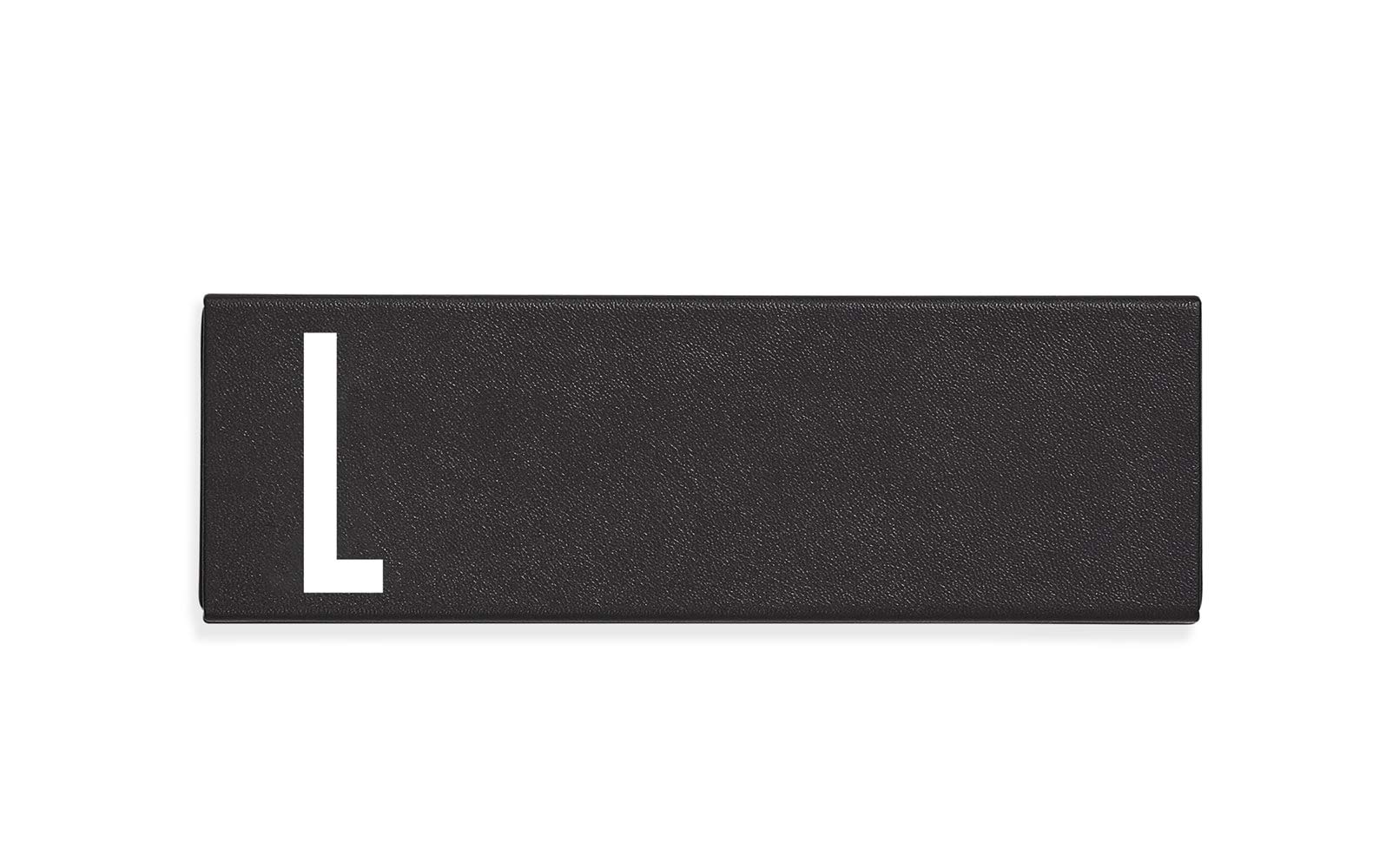 Design Letters Personalised Black Metal Pencil Case for Pen, Pencil, Eraser, Ruler Ideal Stationary Storage Gift for Work and School (L)