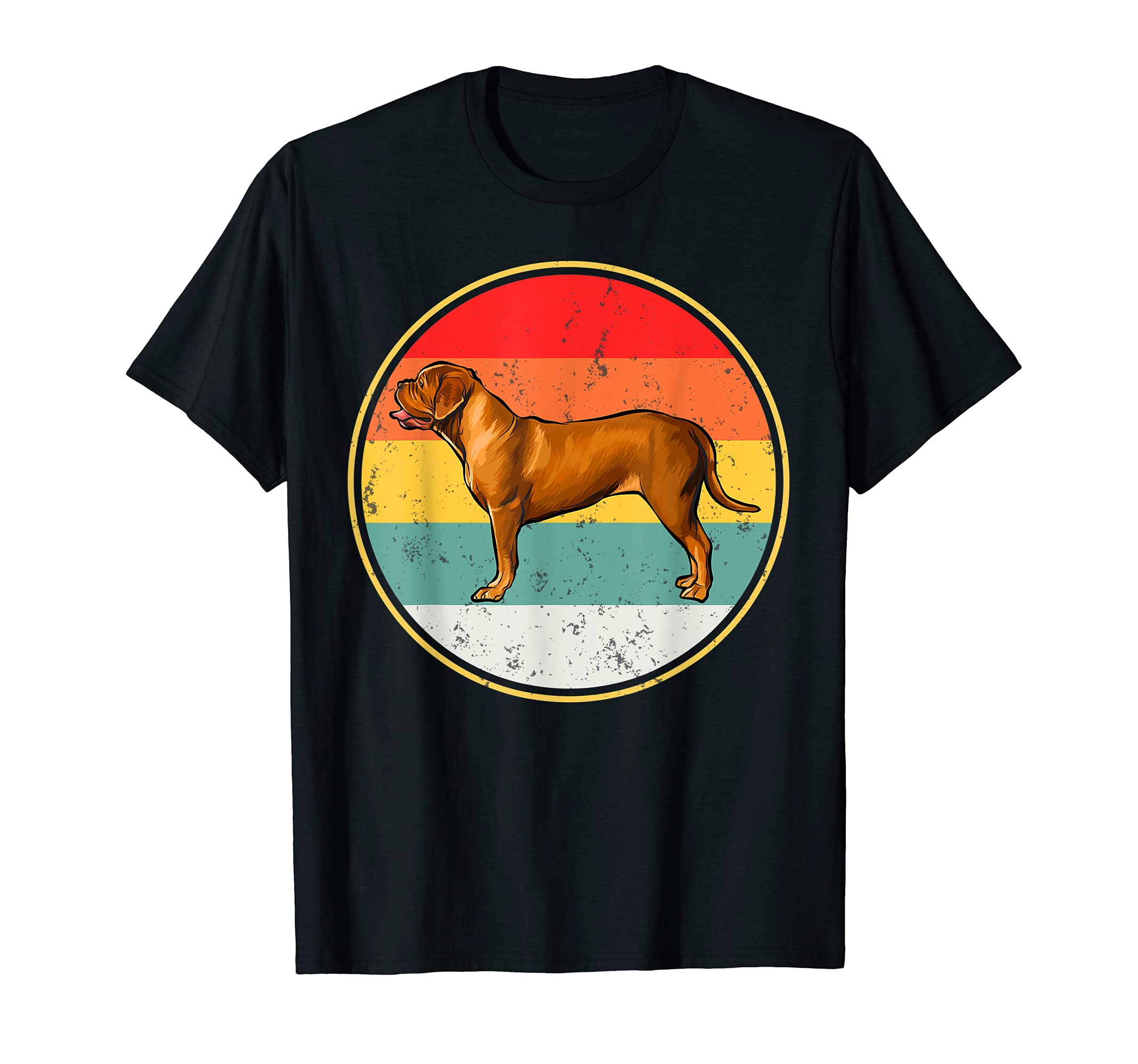 Vintage Retro Sunset Dogues de Bordeaux Dog T-Shirt