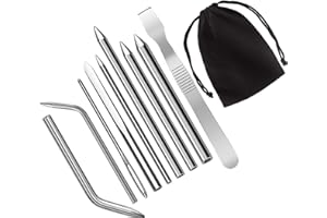 Luter 9pcs Paracord Stitching Set FID Stainless Steel Lacing Needle with a Smoothing Tool in a Velvet Bag for Leather Weaving and Paracord Bracelet