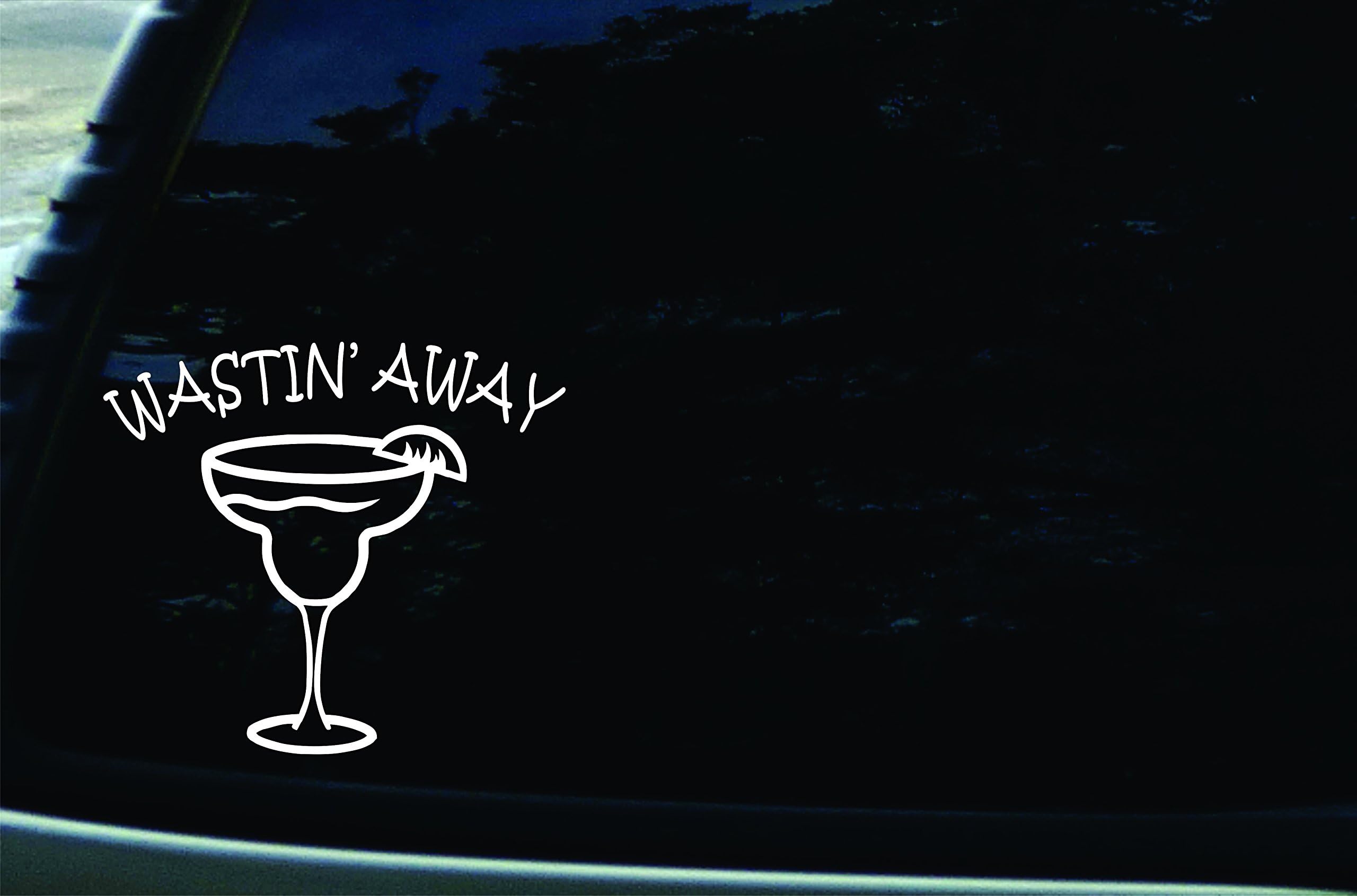 Southern Fried Decals 5.5" X 5 Wastin' Away Margarita Vinyl Die Cut Decal for Your Car, Truck, Laptop, Window