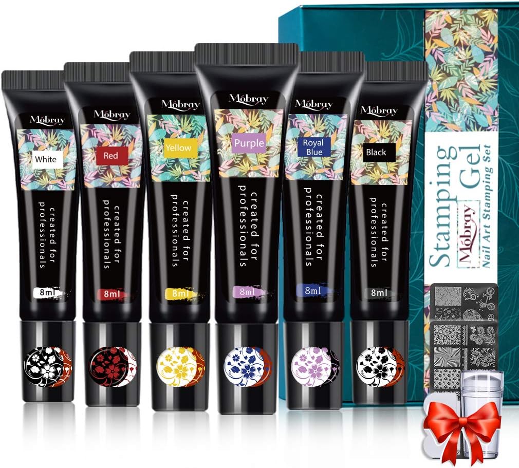 Stamping Gel Polish Set 6pcs Nail Art Stamping Gel 8ml