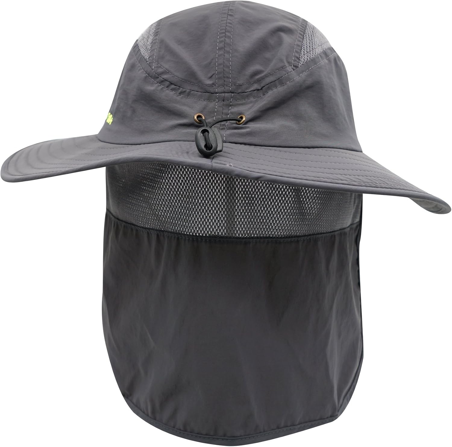 Home Prefer Adult UPF 50+ Sun Protection Cap Wide Brim Fishing Hat with Neck Flap Dark Gray : Clothing