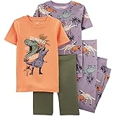 Carter's Boy's 4-Piece Cotton Pajama Set (Stomping to Sleep, 10)
