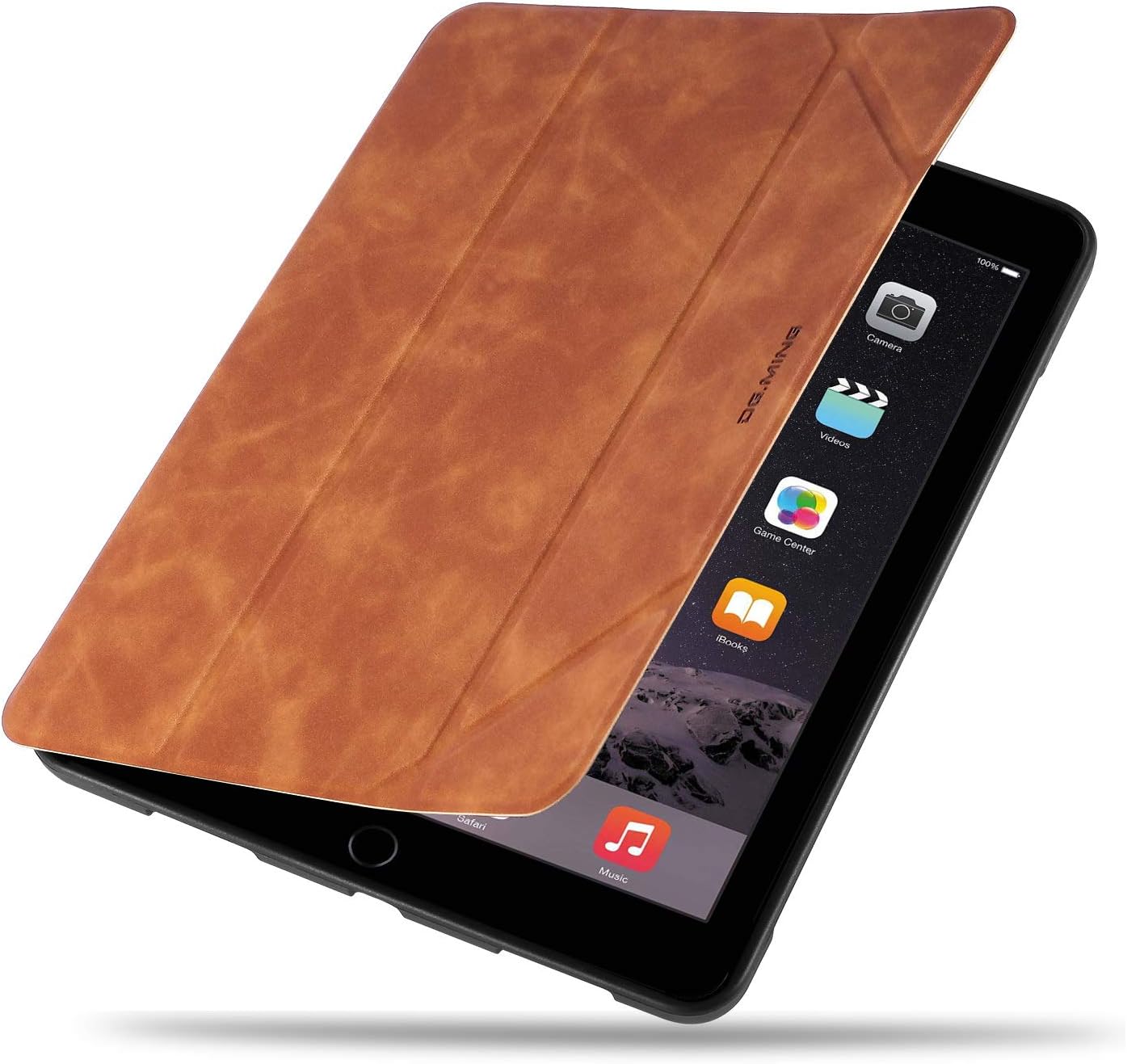 DEFBSC Case for New iPad 9.7-Inch 2018/2017/Air/Air 2,Premium PU Leather Business Slim Folding Stand Folio Cover with Auto Wake/Sleep,Pencil Holder and Multiple Viewing Angles, Brown