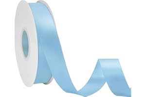 Ribreeze 1 inch Light Blue Satin Ribbon 50 Yards for Gift Wrapping Weddings DIY Floral Decor Sewing & More