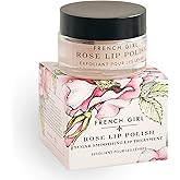 French Girl Rose Lip Scrub - Organic Sugar Scrub For Lips, Hydrating Lip Exfoliator & Moisturizer with Shea Butter & Essential Oils, Treatment for Dry Lips, Clean, Vegan & Cruelty-Free, 1oz